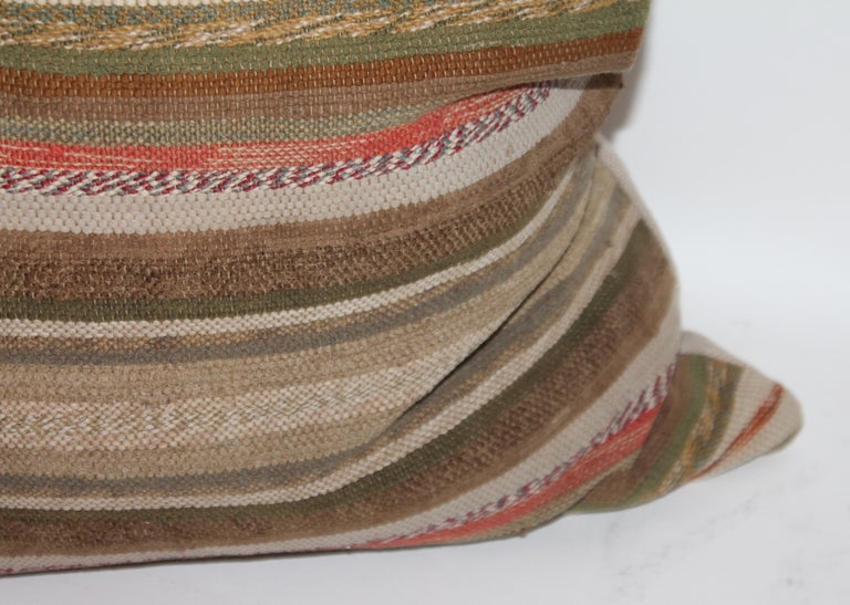 Country 19th Century Rag Rug Pillows, Pair For Sale at 1stDibs