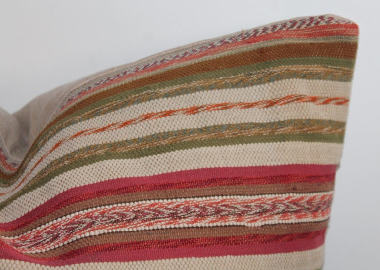Country 19th Century Rag Rug Pillows, Pair For Sale at 1stDibs
