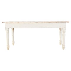 Country American Painted Pine Farmhouse Dining Table