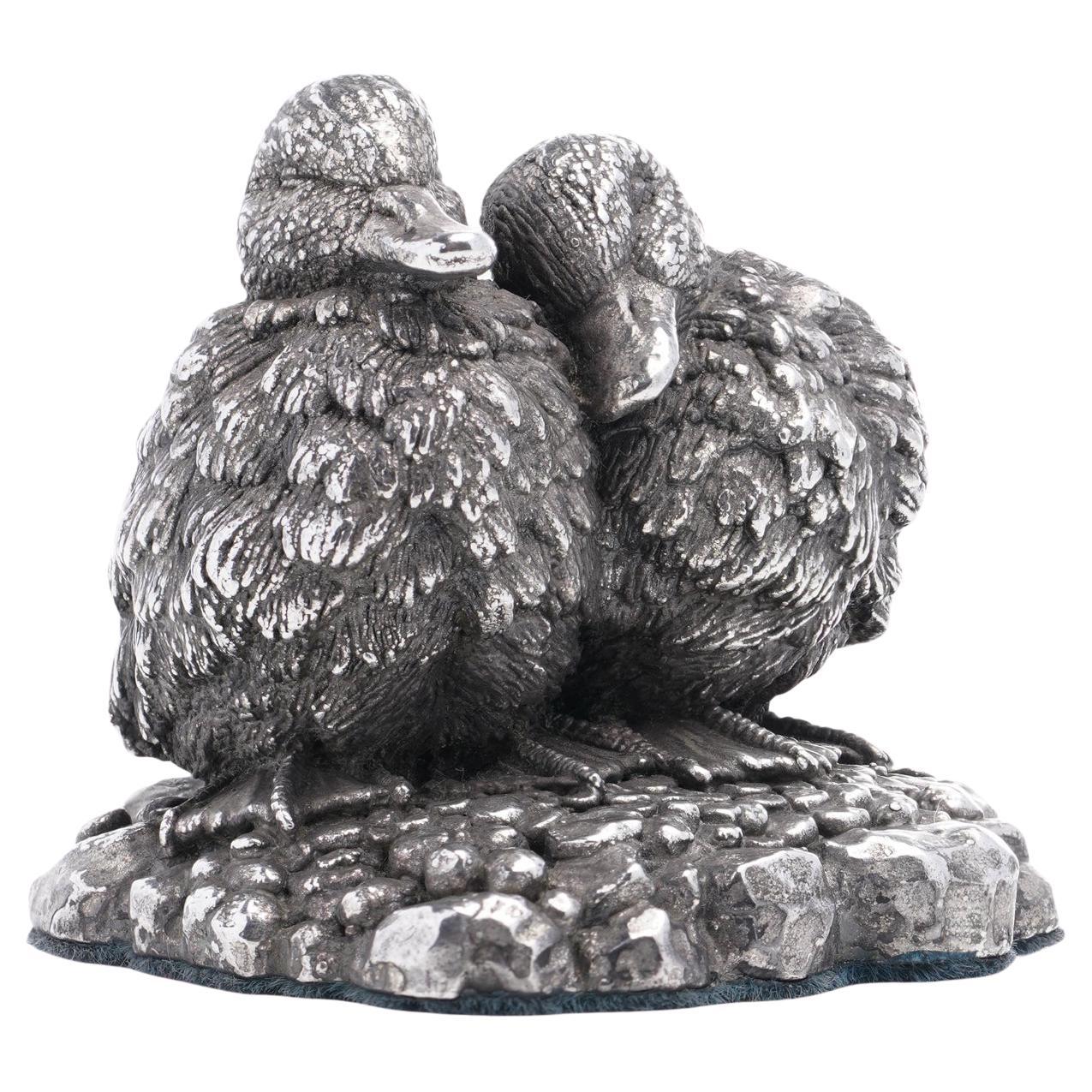 Coppia di anatre in argento di Country Artistics in vendita