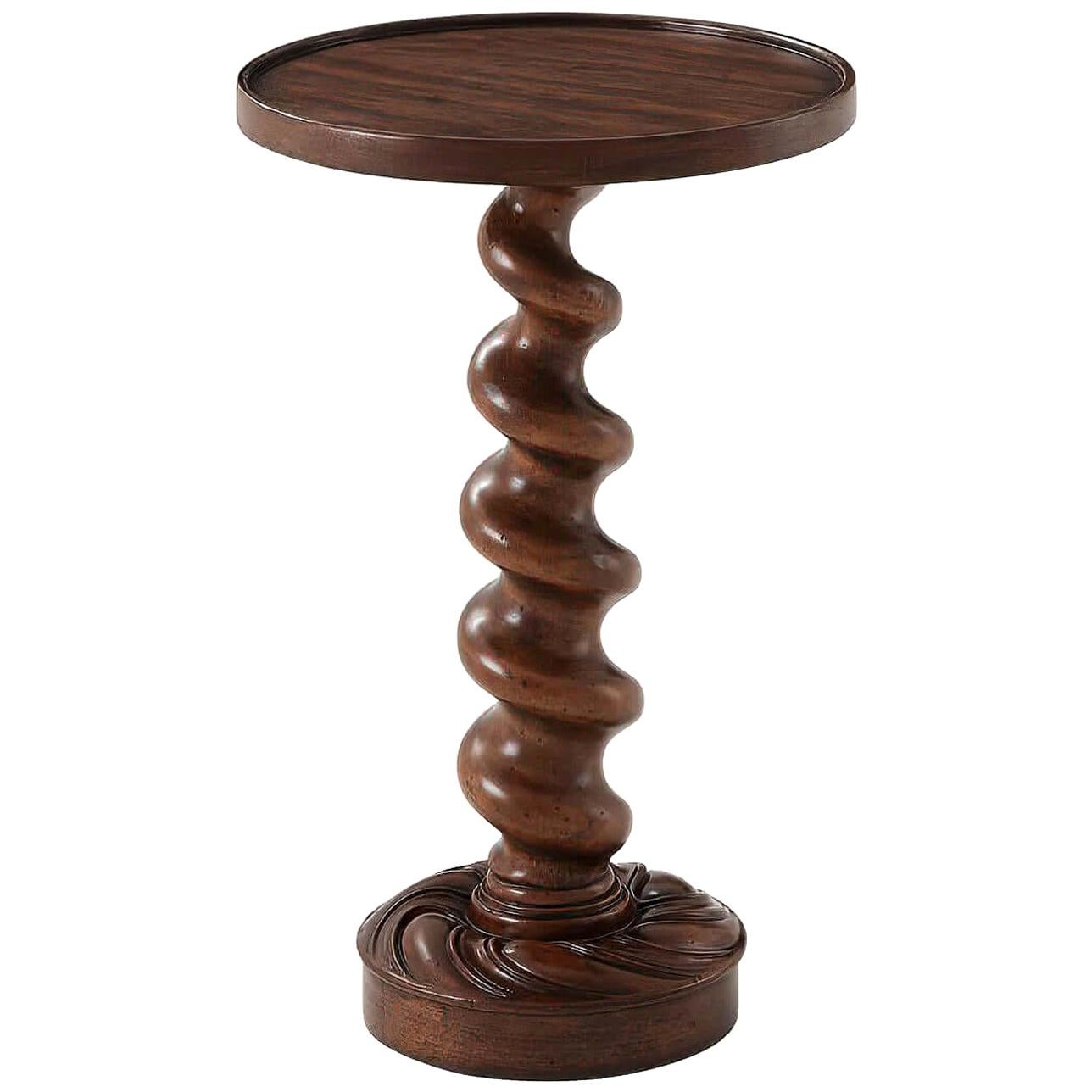 Country Barley Twist Wine Table For Sale