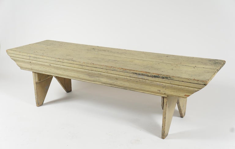 Country Bench In Celery Paint For Sale At 1stdibs