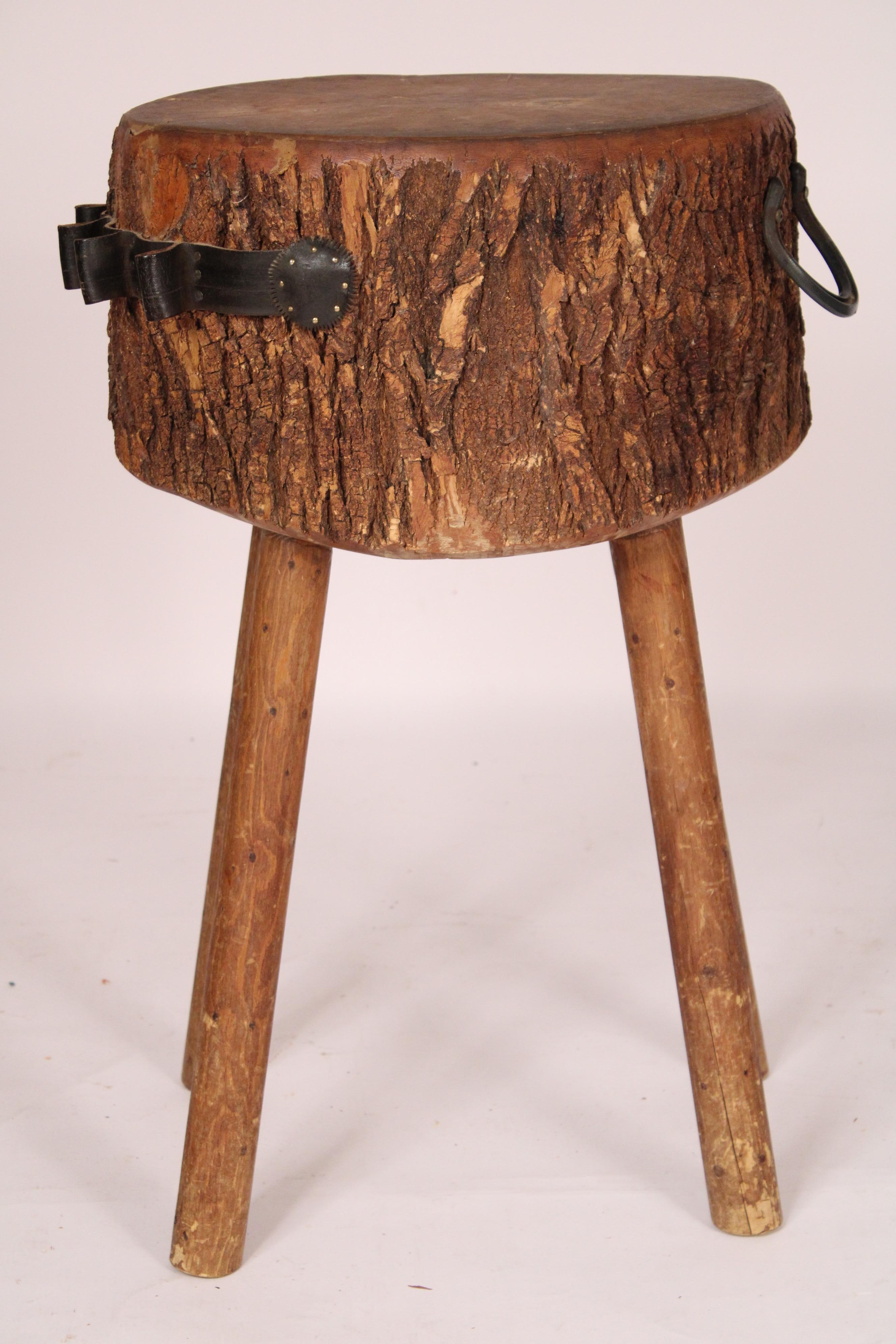 Steel Country Butchers Block Table For Sale