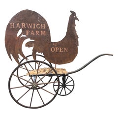 Vintage Country Charming Tin Harwich Farm Rooster Sign