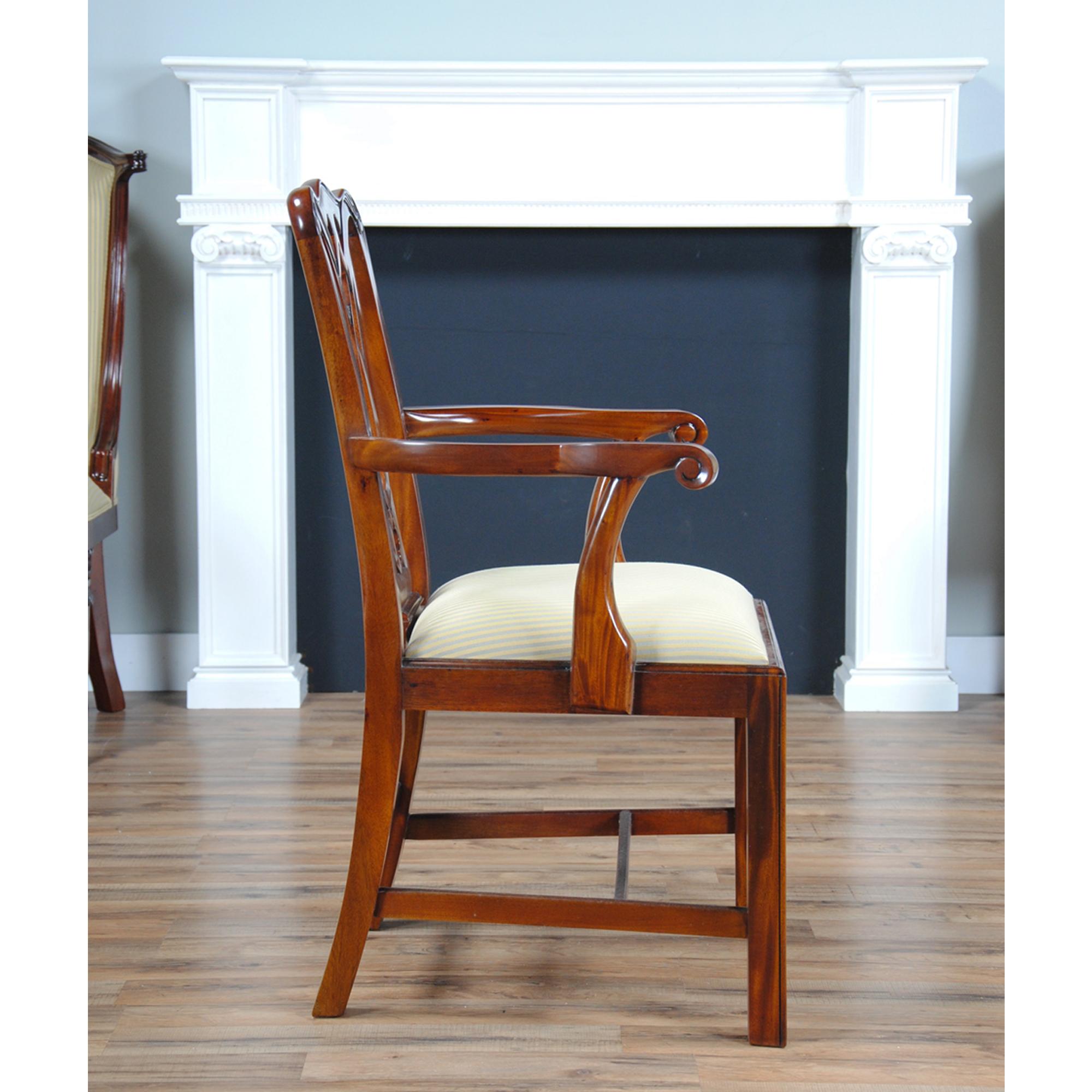 Country Chippendale Chairs, Set of 10 For Sale 1
