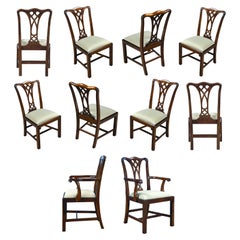 Country Chippendale Chairs, Set of 10