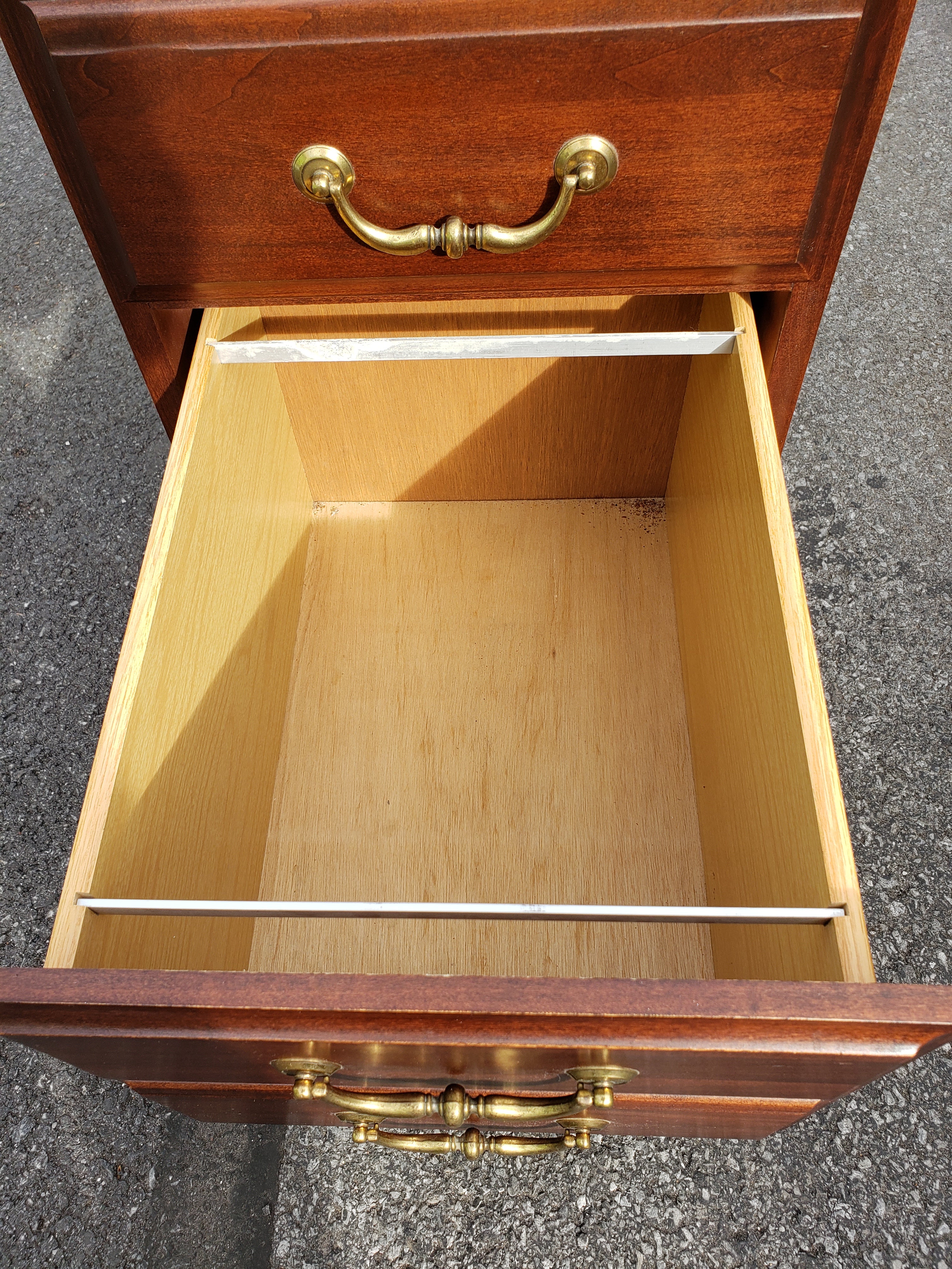 Stained Country Craft Mahogany Chippendale Style 2-Drawer Locking Filing Cabinet