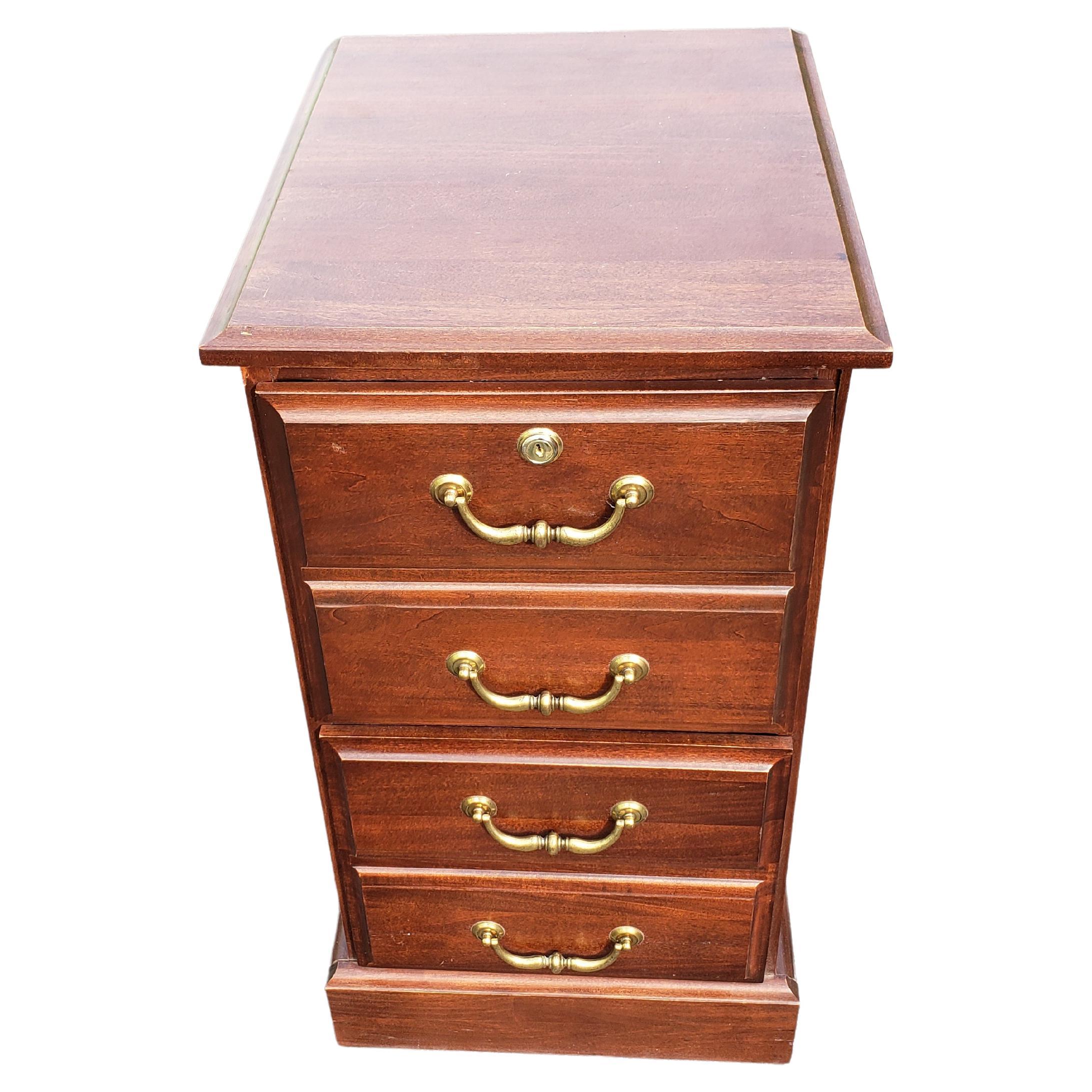 Country Craft Mahogany Chippendale Style 2-Drawer Locking Filing Cabinet 1