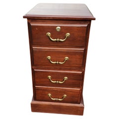 Used Country Craft Mahogany Chippendale Style 2-Drawer Locking Filing Cabinet