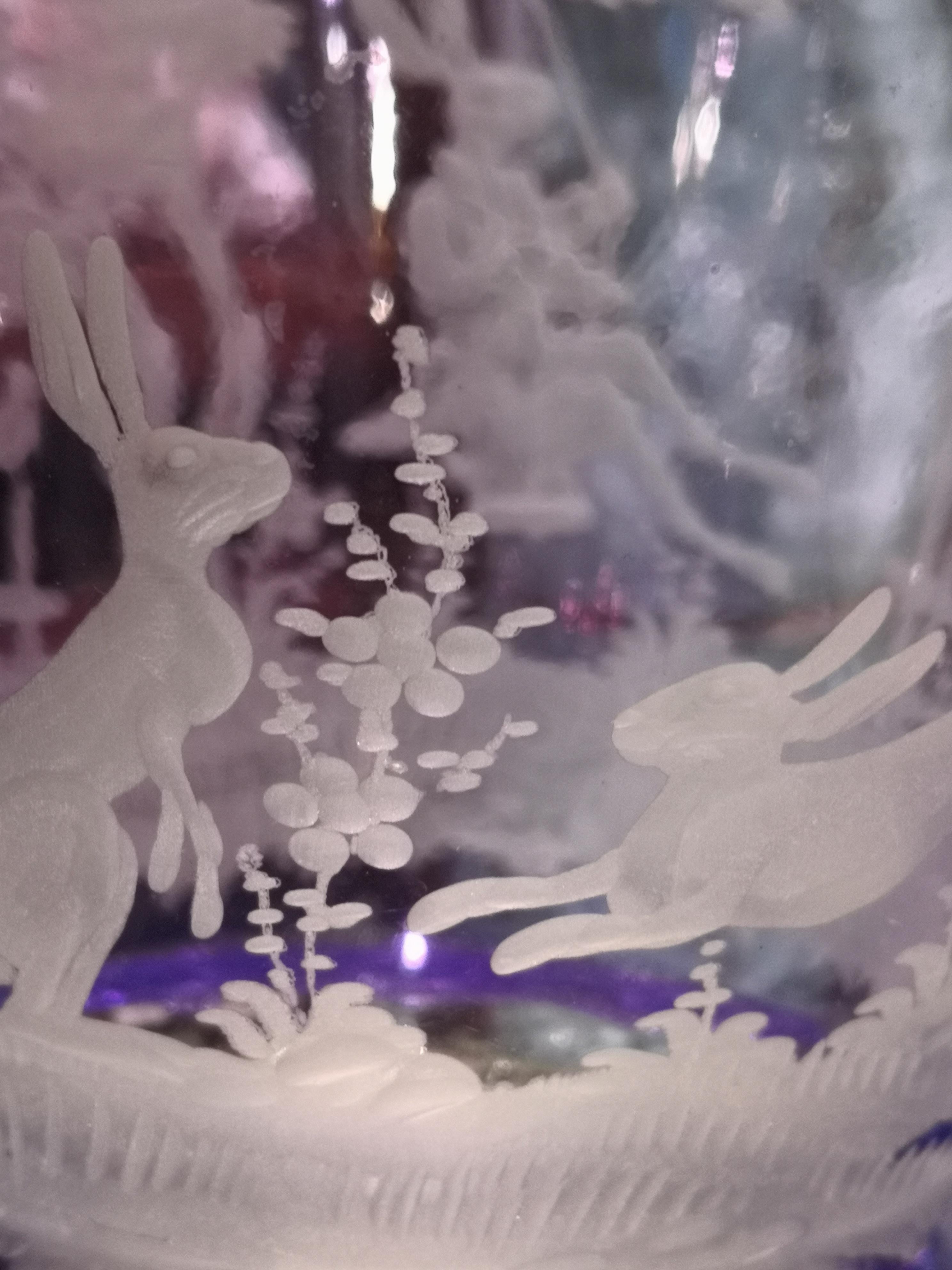 Hand-Crafted Country Style Crystal Vase Easter Decor Purple Sofina Boutique Kitzbuehel For Sale