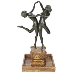 'Country Dance' an Art Deco Bronze Sculpture by Claire Jeanne Roberte Colinet 