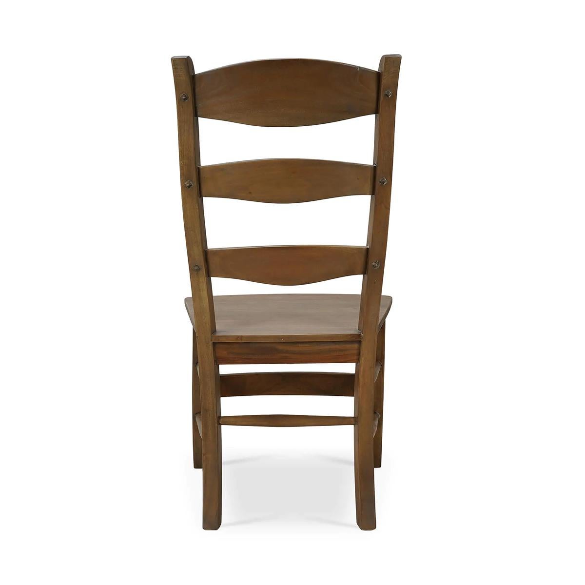 Country Dining Ladder Back Chair (Set of 2) In New Condition For Sale In Westwood, NJ