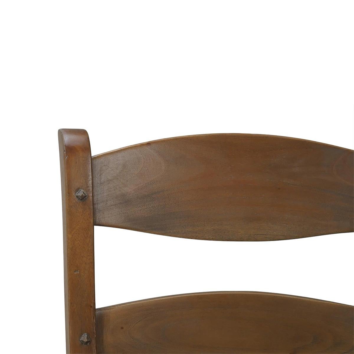 Contemporary Country Dining Ladder Back Chair (Set of 2) For Sale