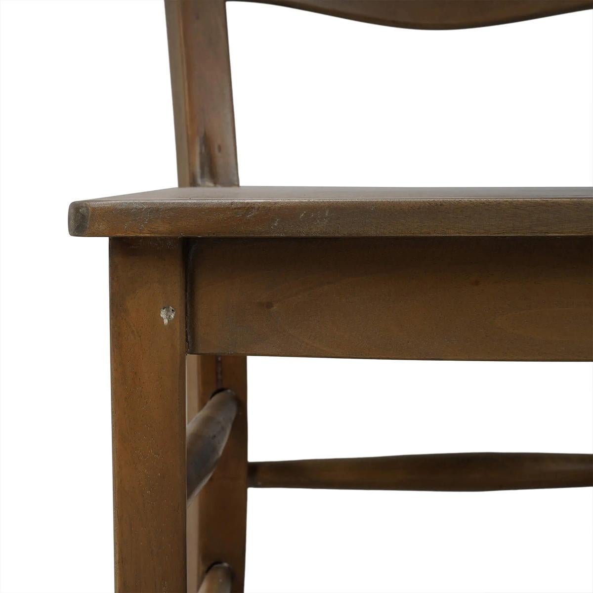Wood Country Dining Ladder Back Chair (Set of 2) For Sale