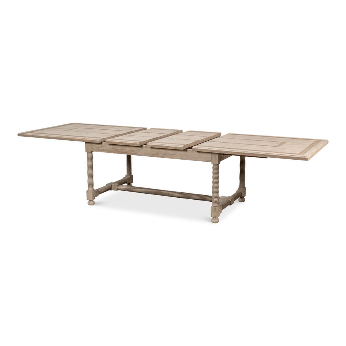 draw leaf extending dining table