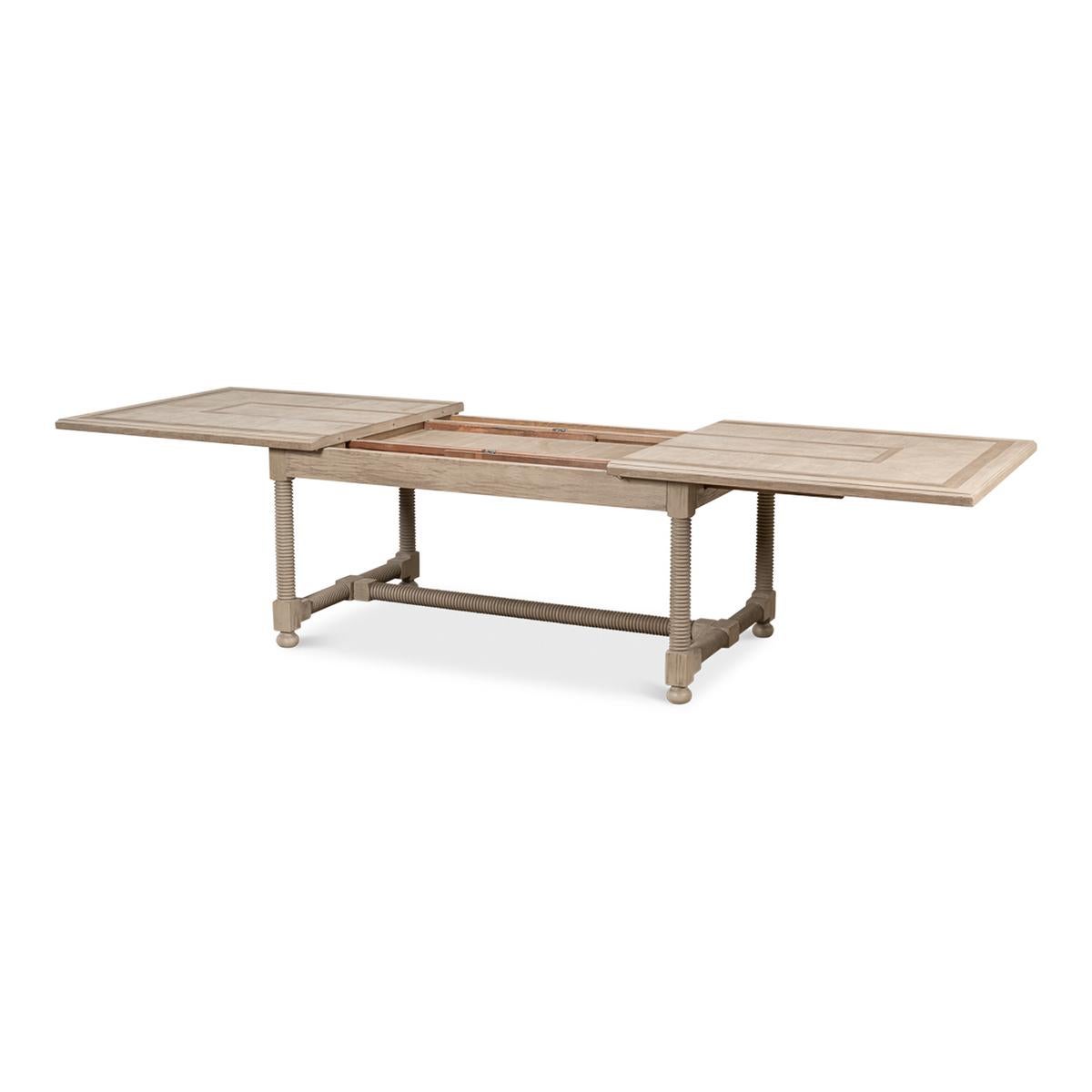 Asian Country Draw Leaf Extension Dining Table For Sale