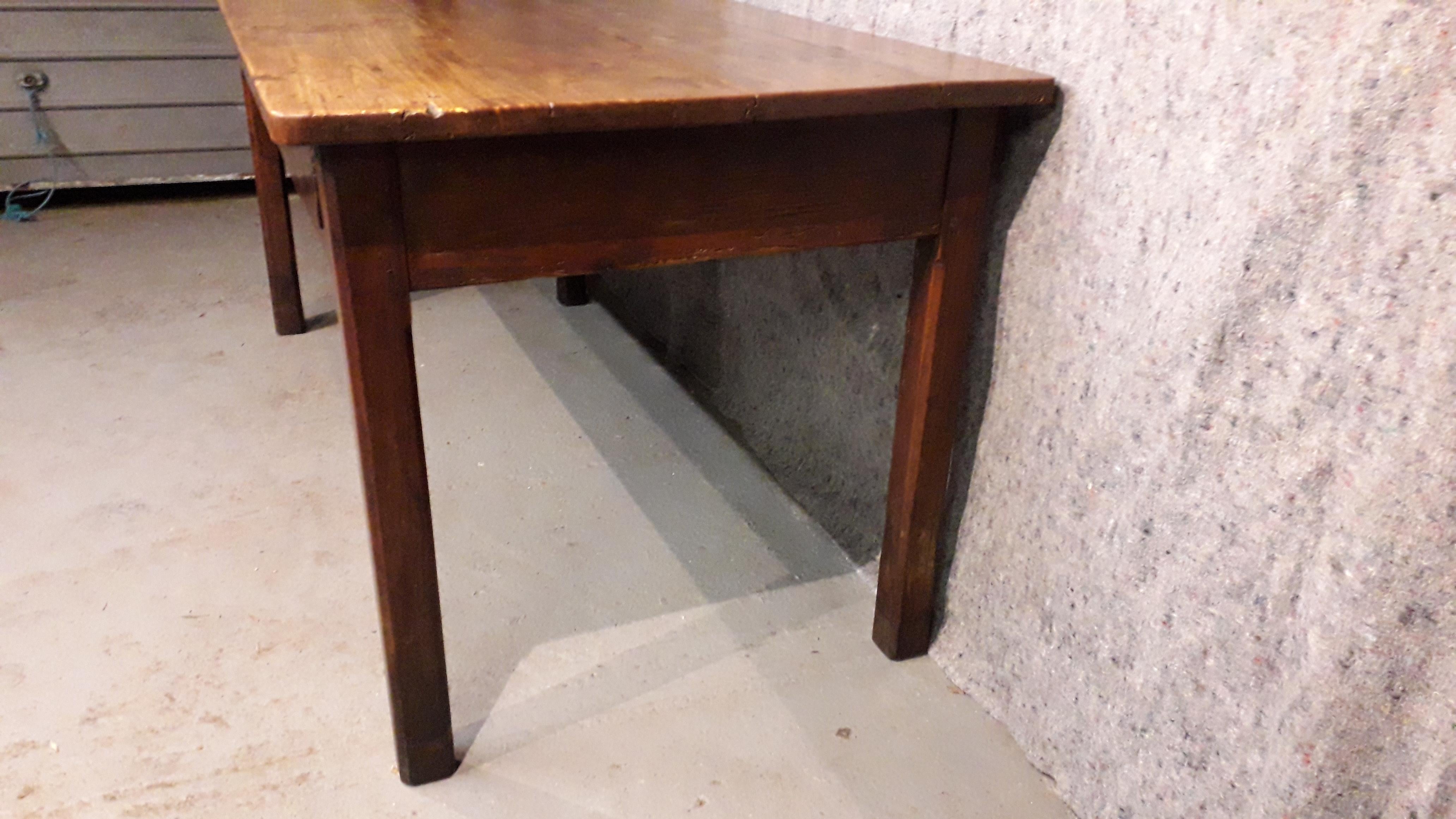 19th Century Country Elm and Cherry Refectory Table 3