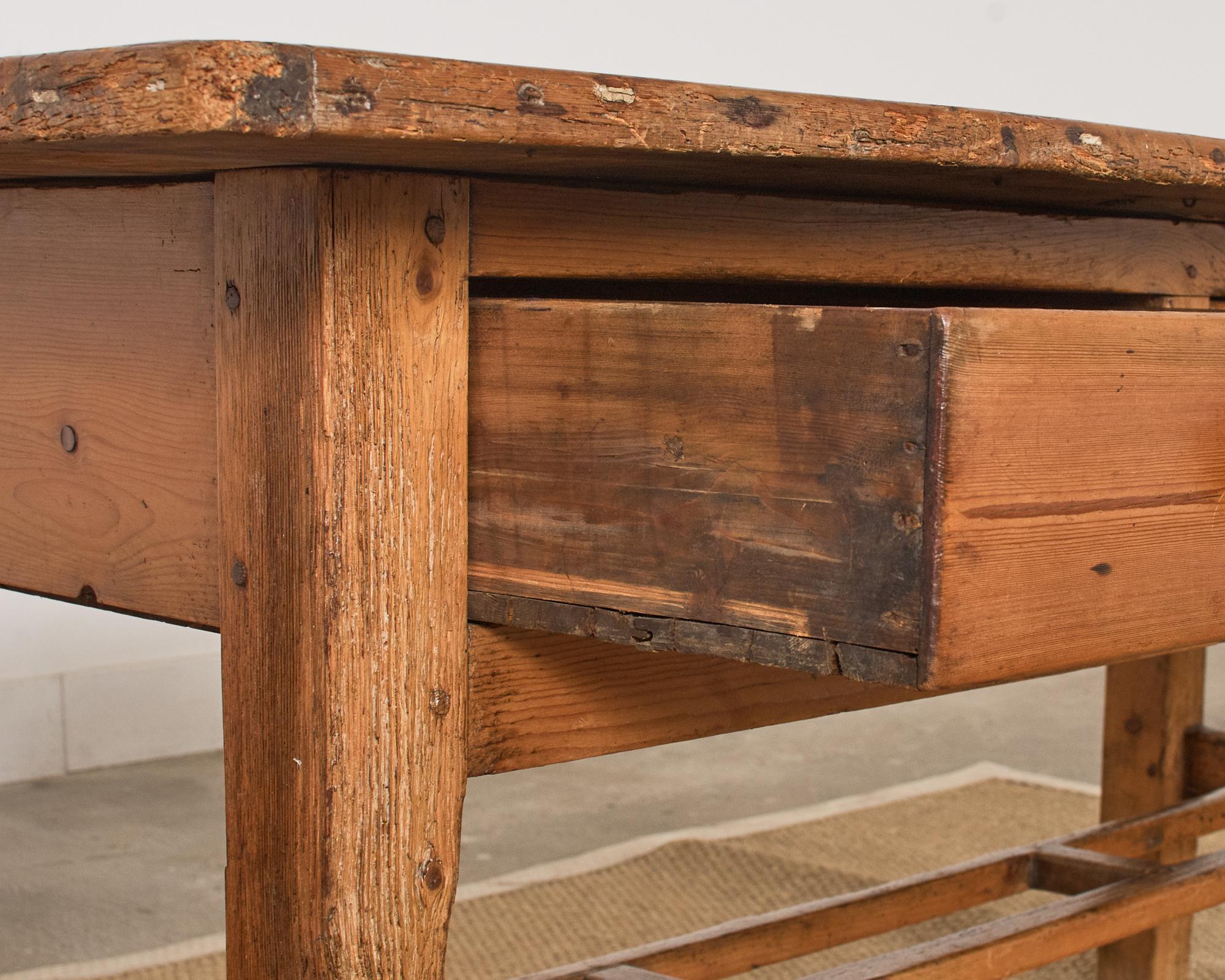 Country English Farmhouse Fruitwood Work Table or Console 10