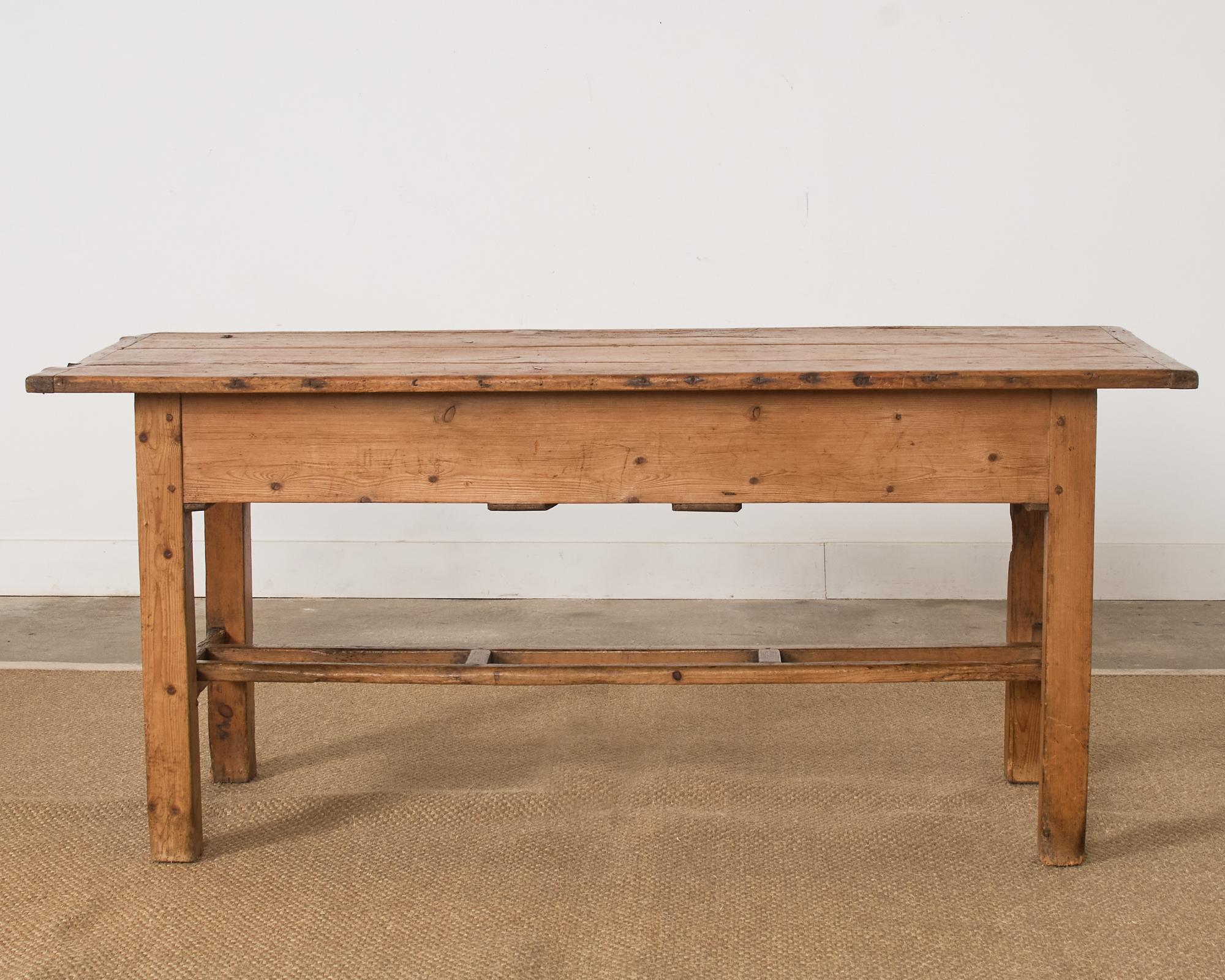 Country English Farmhouse Fruitwood Work Table or Console 14