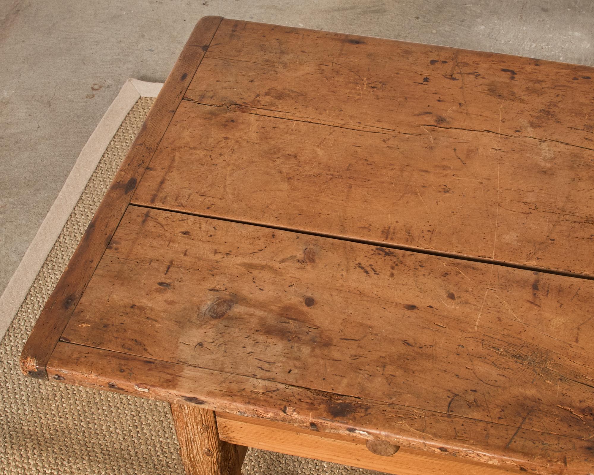 Country English Farmhouse Fruitwood Work Table or Console 1