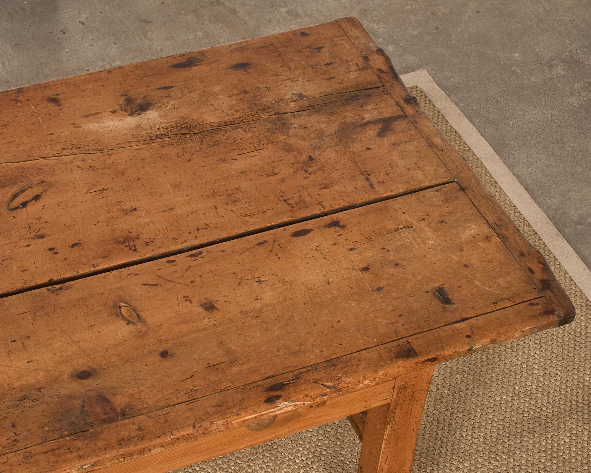 Country English Farmhouse Fruitwood Work Table or Console 2