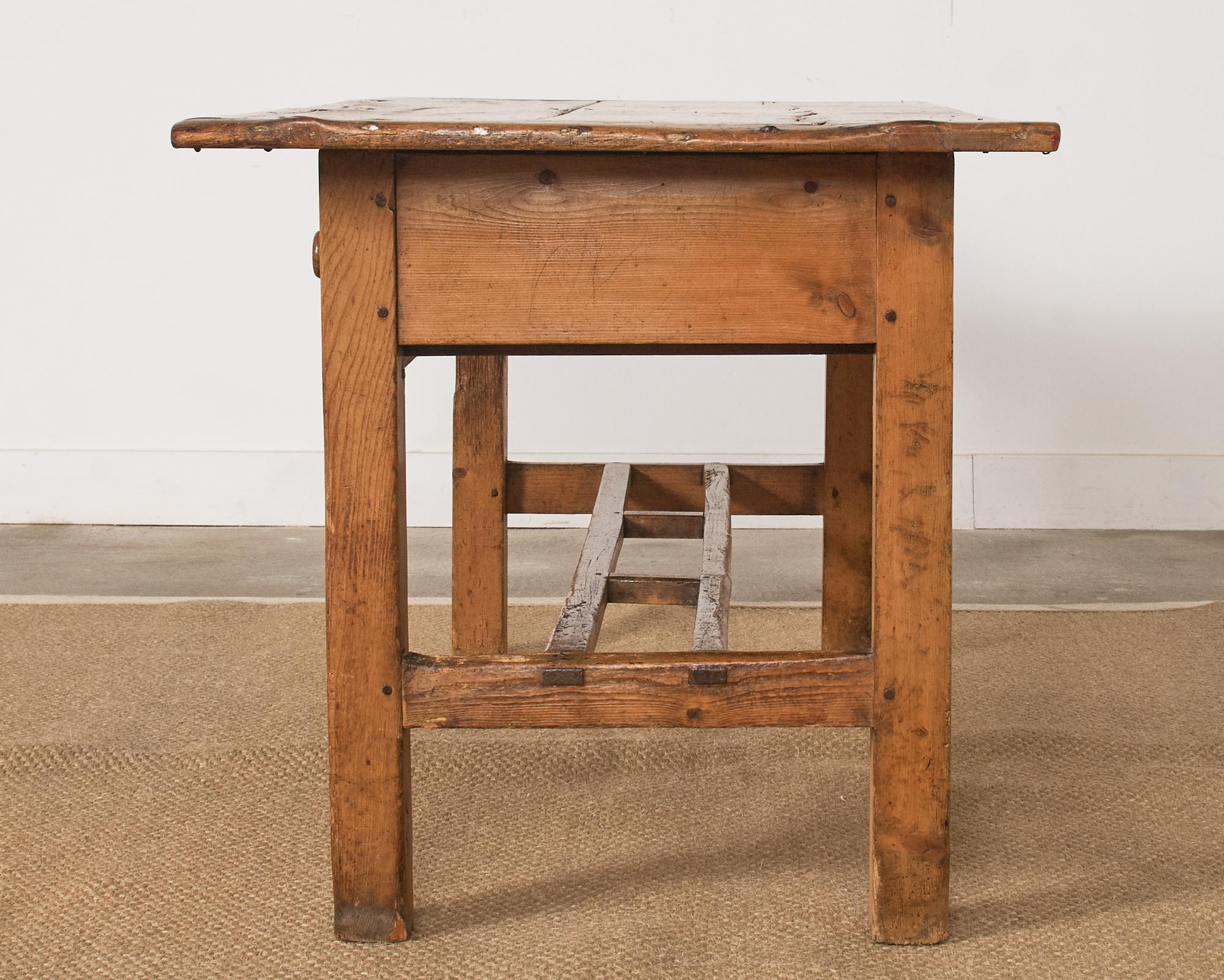 Country English Farmhouse Fruitwood Work Table or Console 3