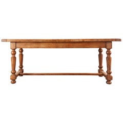 Country English Farmhouse Oak Trestle Dining Table