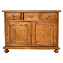 Country English Farmhouse Pine Buffet Server Cupboard