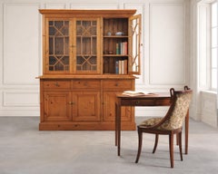 Country English Georgian Pine Bookcase Astral Glazed Doors