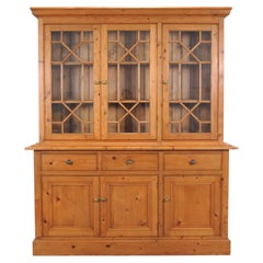 Country English Georgian Pine Bookcase Astral Glazed Doors