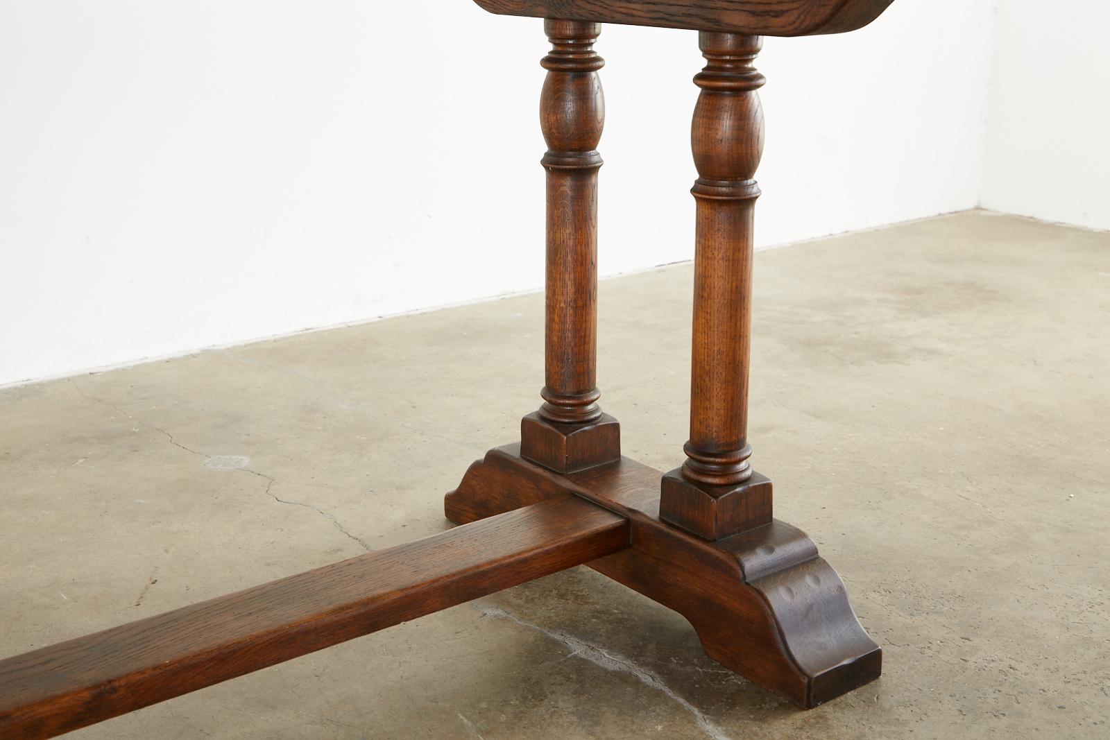 Country English Oak Oval Trestle Dining Table 5