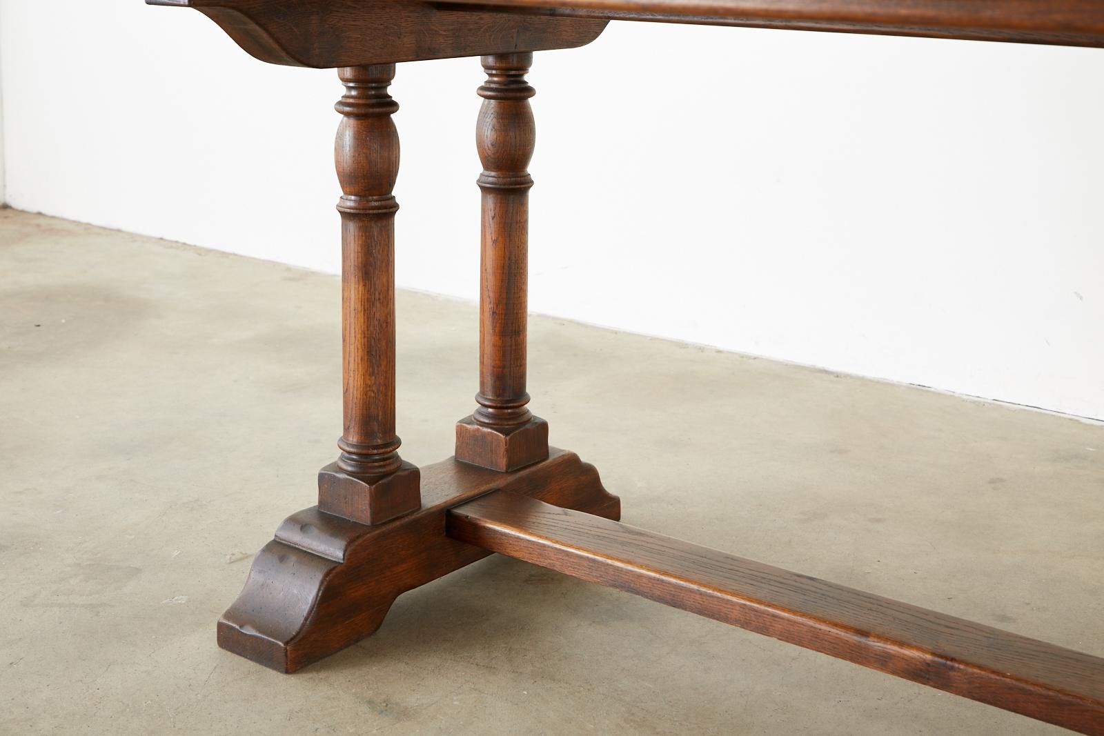 Country English Oak Oval Trestle Dining Table 7