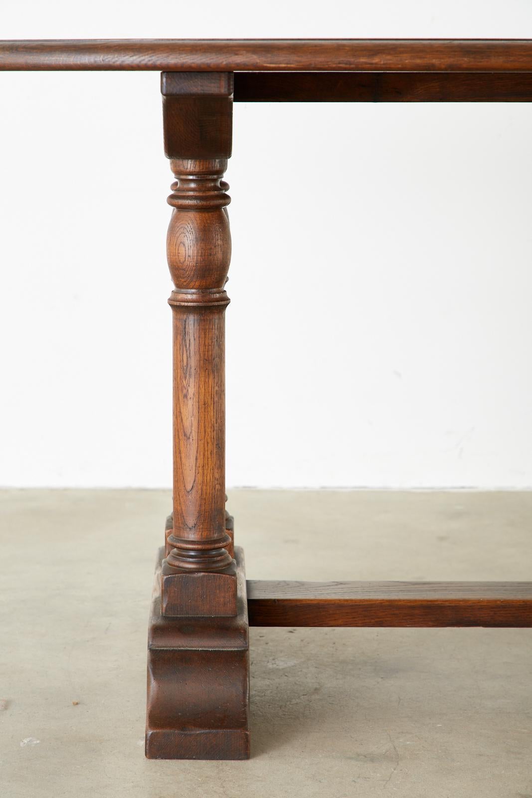Country English Oak Oval Trestle Dining Table 8