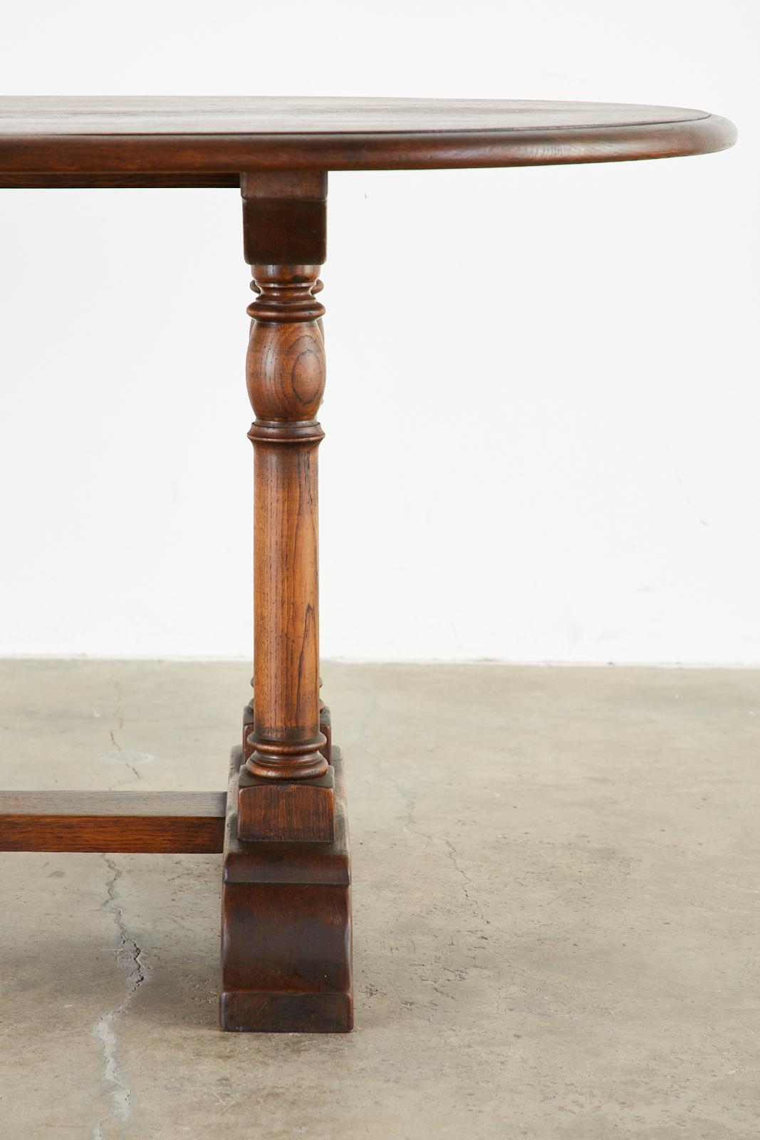 Country English Oak Oval Trestle Dining Table 9