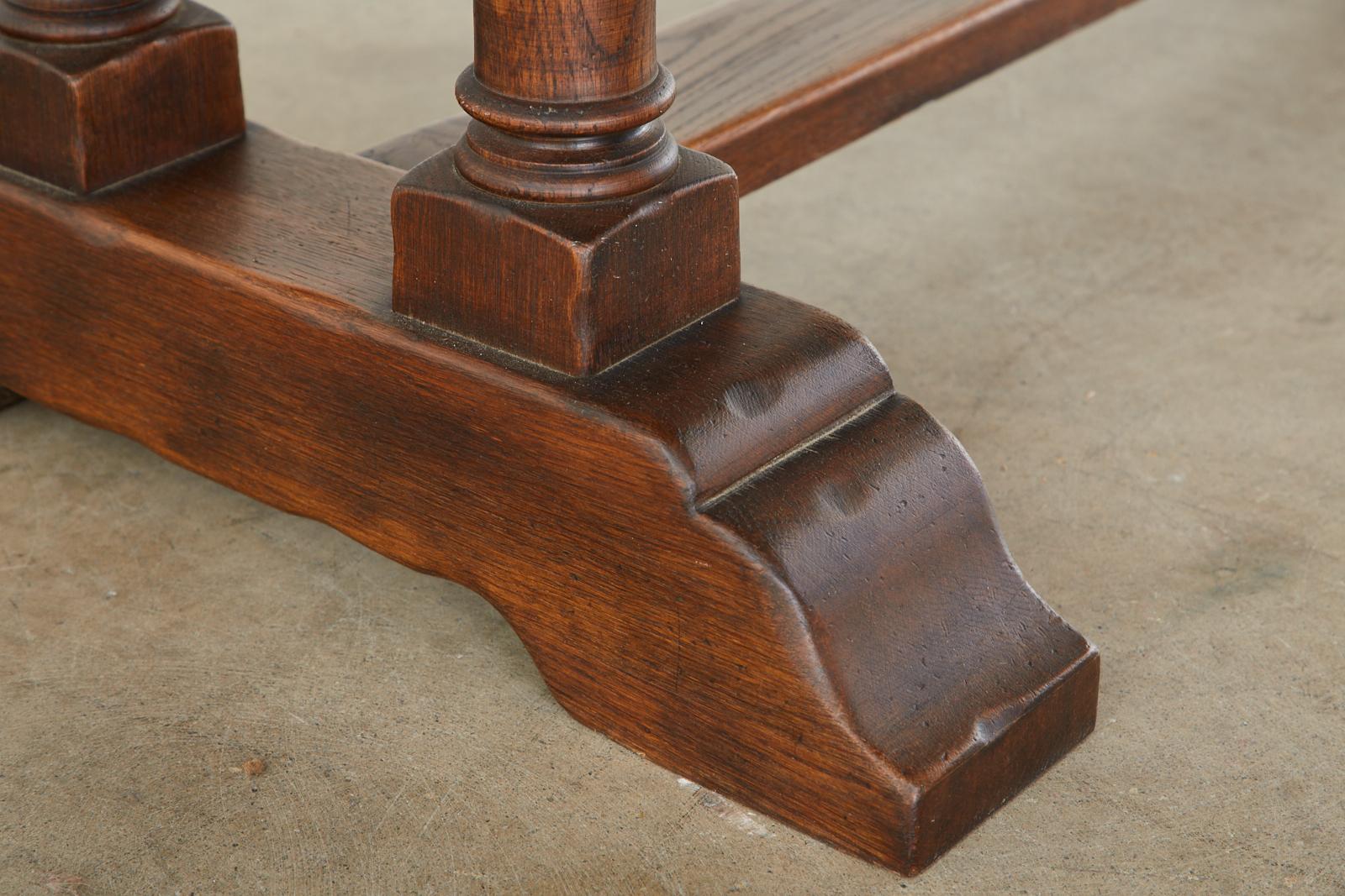 Country English Oak Oval Trestle Dining Table 11