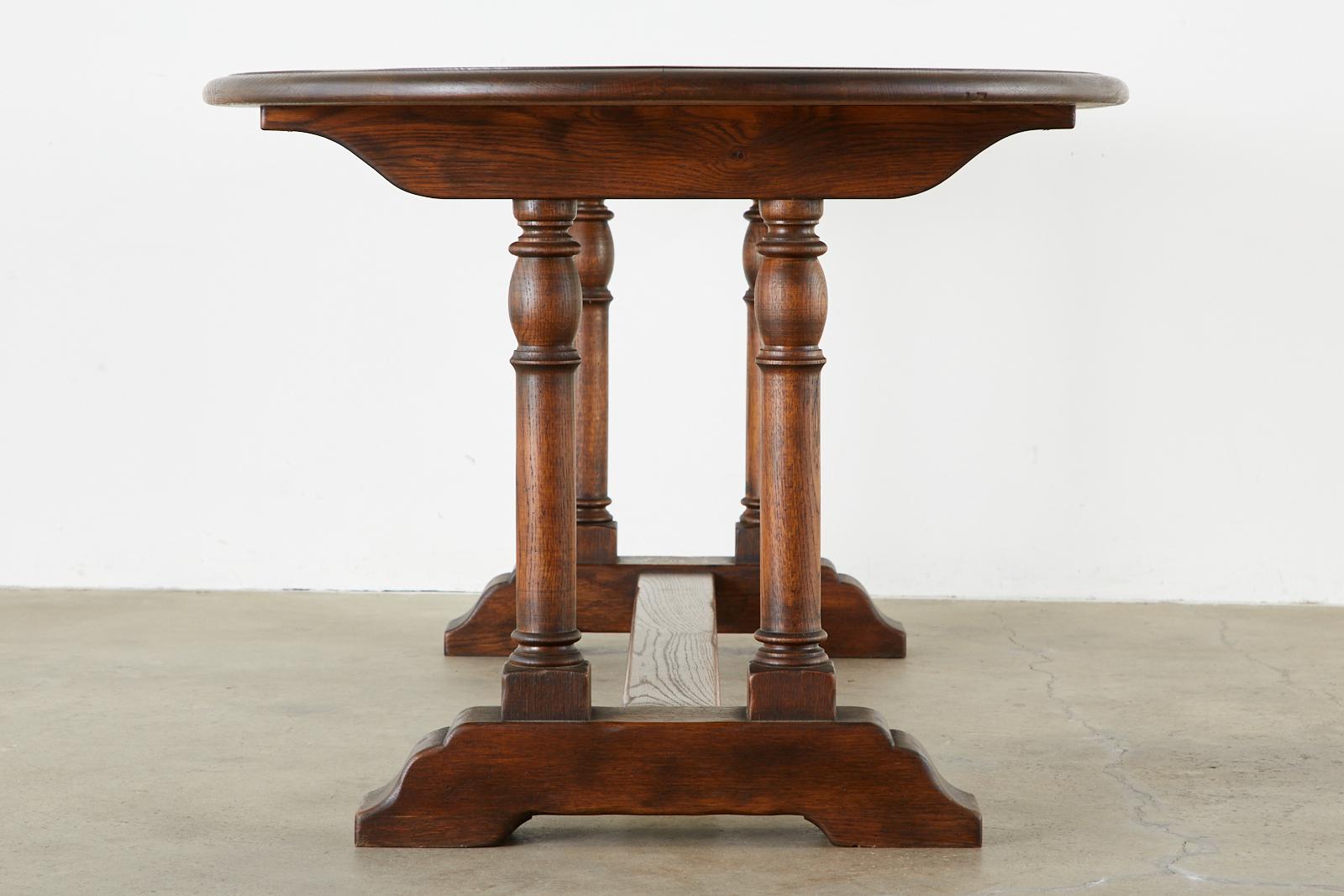 Country English Oak Oval Trestle Dining Table 1