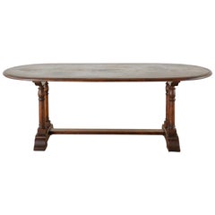 Country English Oak Oval Trestle Dining Table