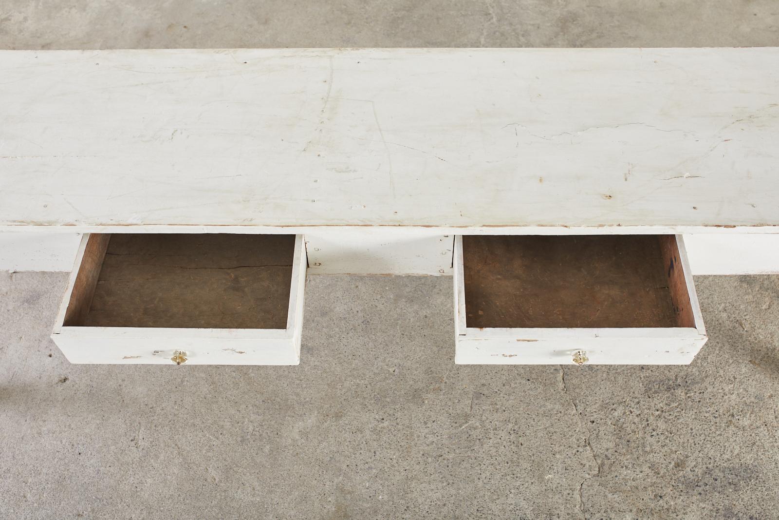 Wood Country English Painted Pine Farmhouse Harvest Table or Console