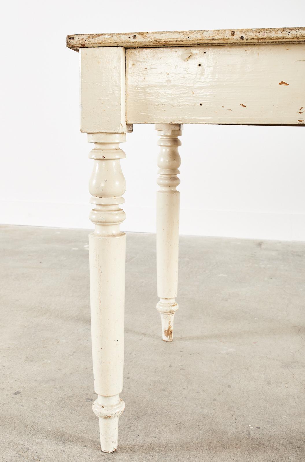 Country English Painted Pine Potting Work Table or Desk For Sale at 1stDibs