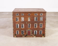 Country English Painted Pine Trunk with Georgian House Facade