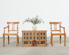 Country English Painted Pine Trunk with Georgian House Facade