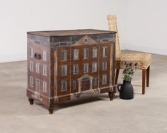 Tronc en pin peint de style champêtre anglais avec façade de Georgian House