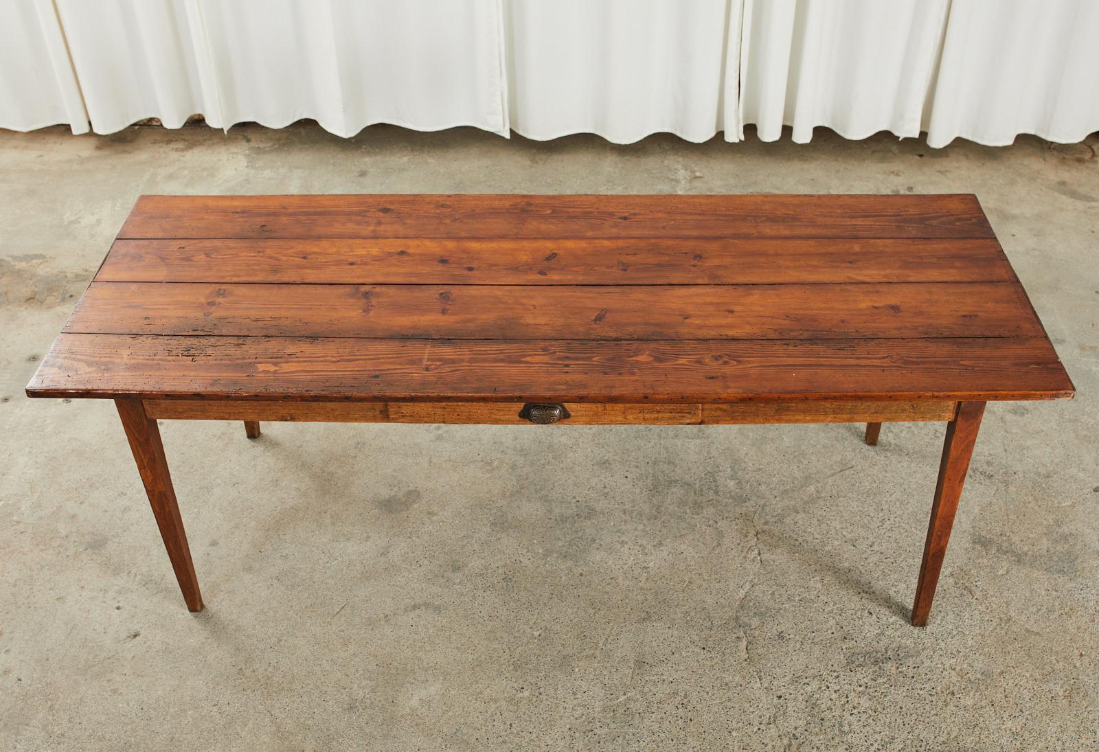 Country English Pine Farmhouse Dining Harvest Table 1