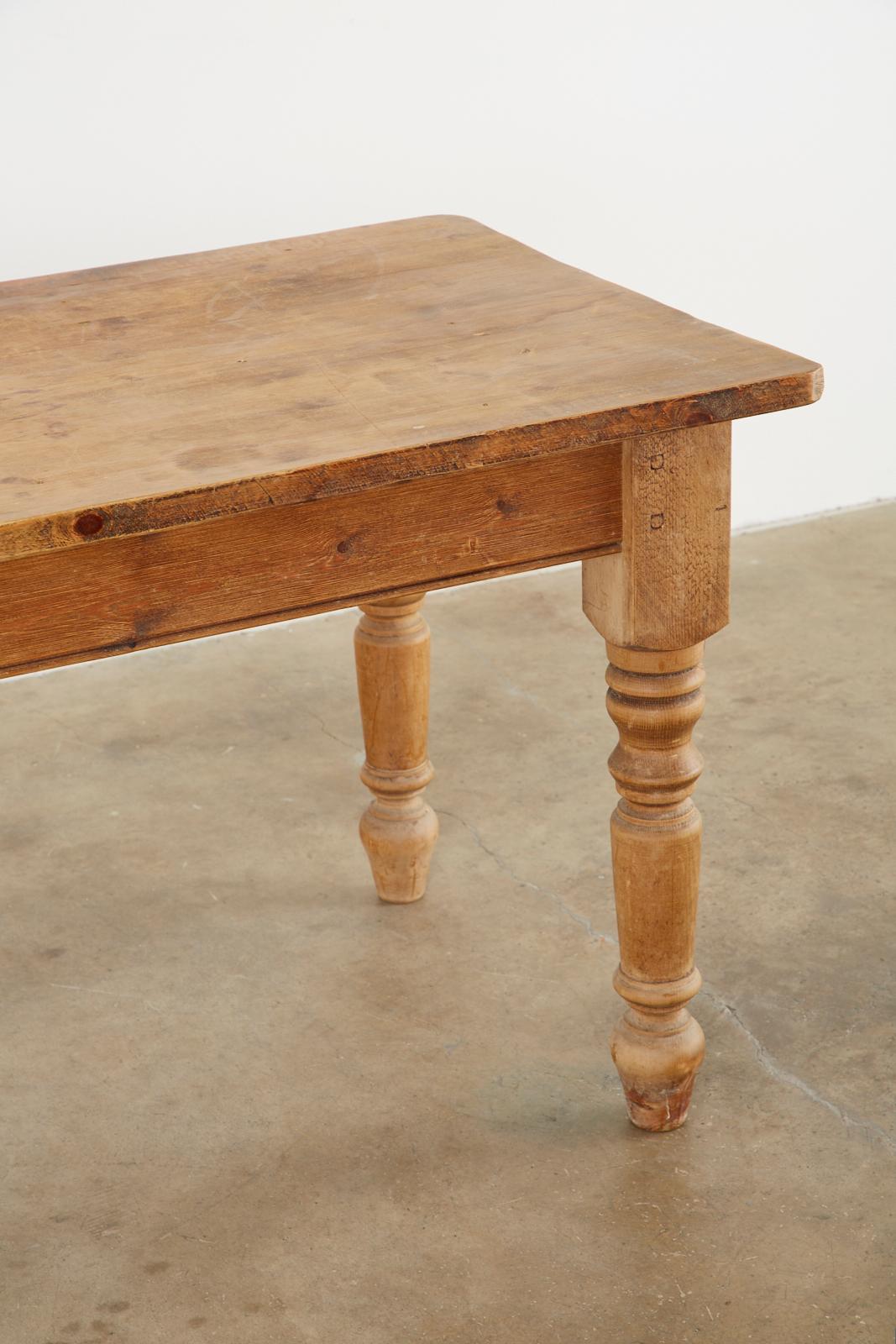 20th Century Country English Pine Farmhouse Dining Table