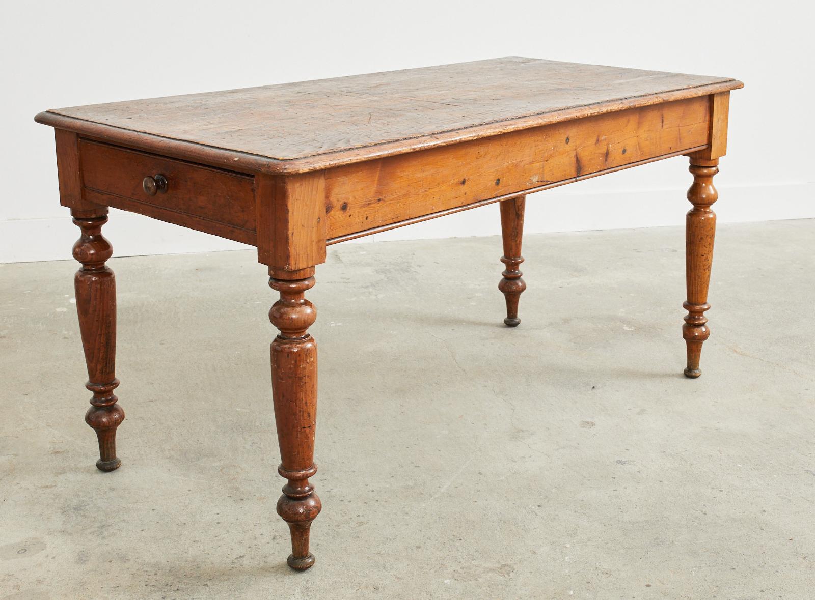 Country English Pine Farmhouse Writing or Dining Table 3