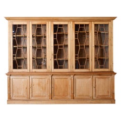 Country English Pine Library Bookcase Cabinet