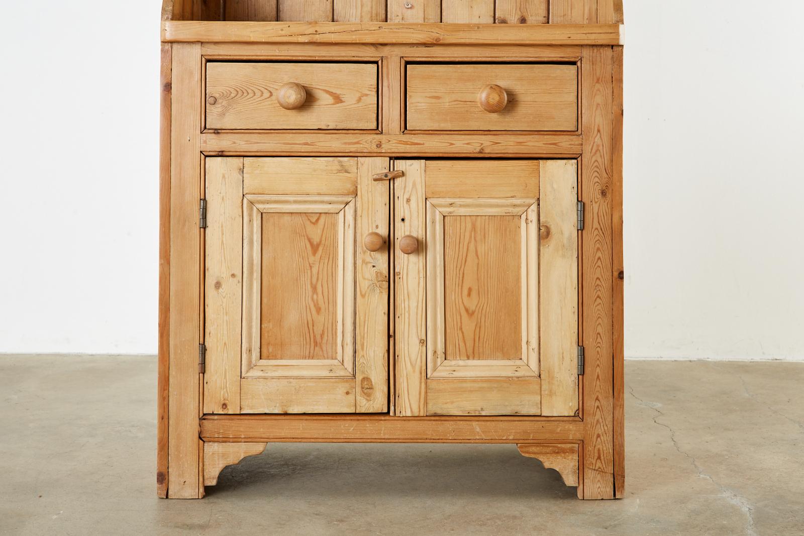 Country English Pine Welsh Dresser with Cupboard 4