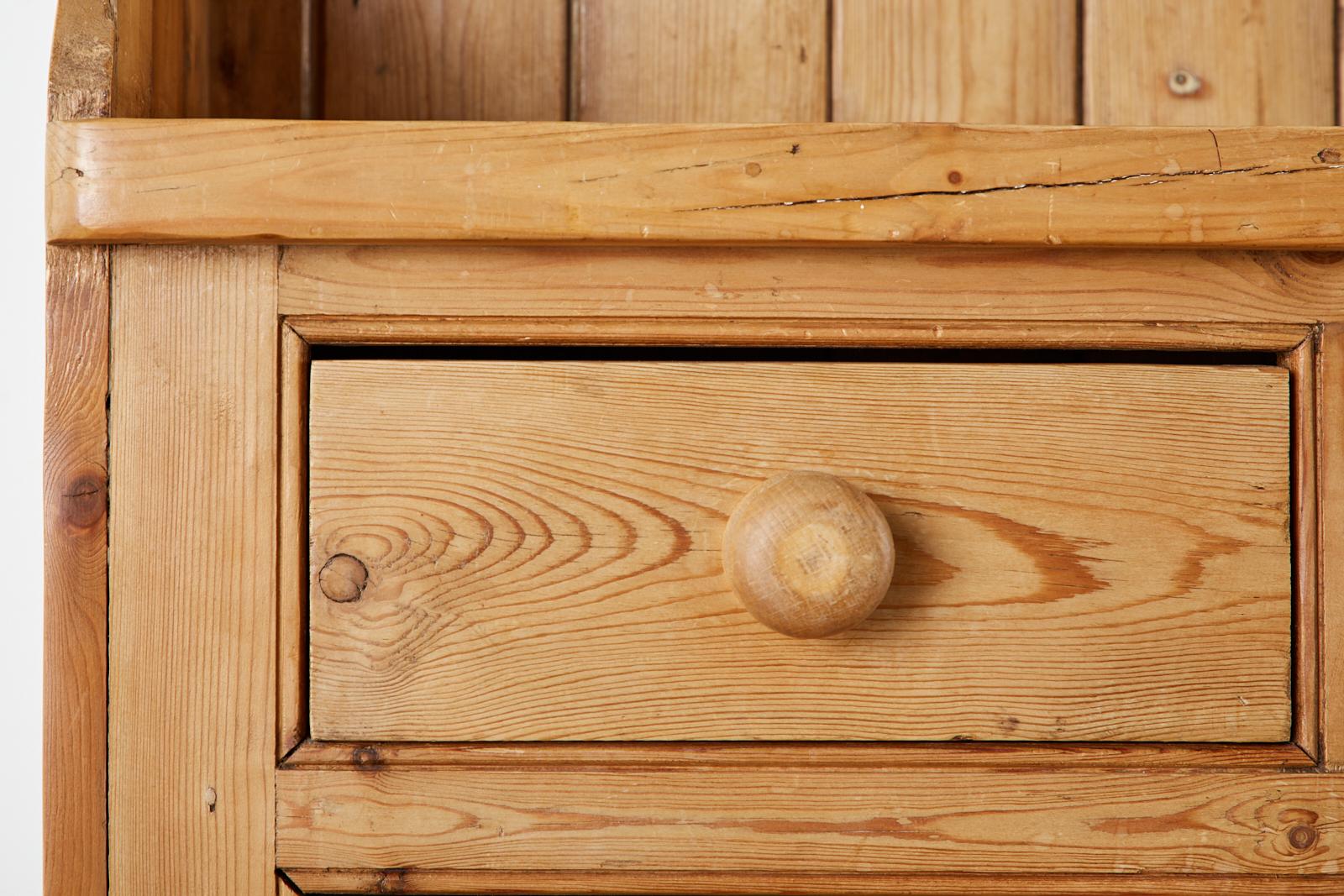 Country English Pine Welsh Dresser with Cupboard 9