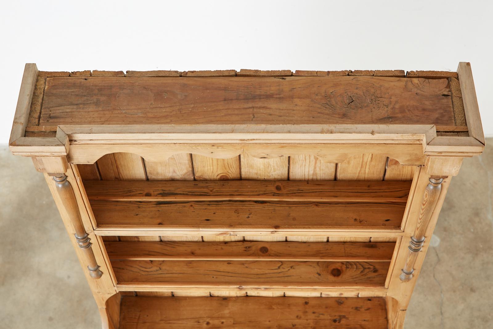 20th Century Country English Pine Welsh Dresser with Cupboard