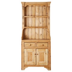 Country English Pine Welsh Dresser with Cupboard